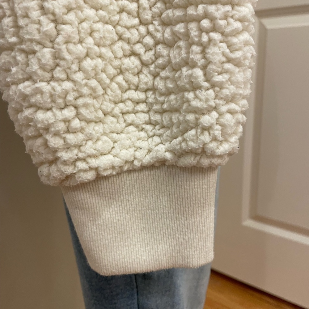 Cream Sherpa Quarter-Zip Pullover Pink Brand - Picture 9 of 13